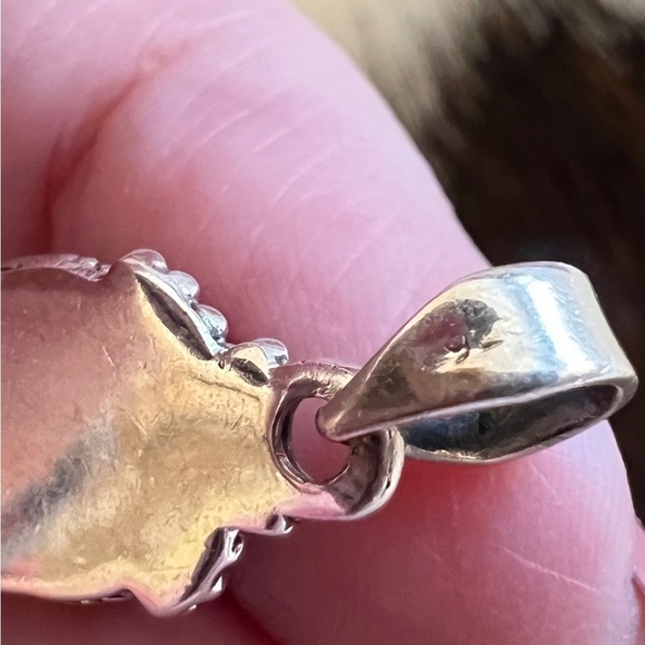 ❤️ Sonoran Gold Turquoise Navajo Style Southwestern Sterling Silver Pendant 1”L - Picture 9 of 14